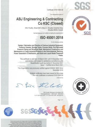 ISO 45001-2018 CERTIFICATE SHU